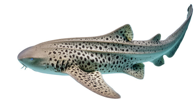 Leopard shark with distinctive spots swimming