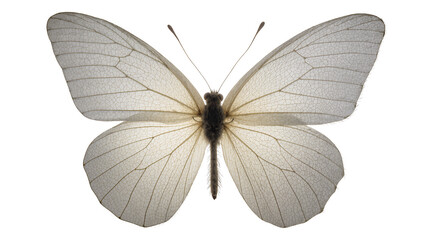Translucent white butterfly with intricate vein patterns on wings © Natalia