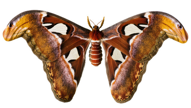 Atlas Moth with Large Wings and Intricate Patterns