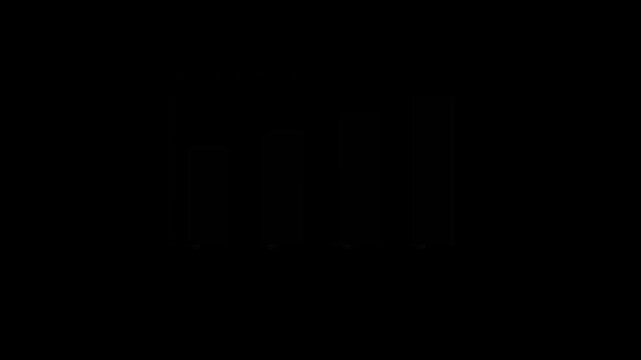 A minimalist stacked bar chart on a dark canvas, effectively illustrating 'Revenue Contribution' by breaking down totals into component parts across multiple categories.