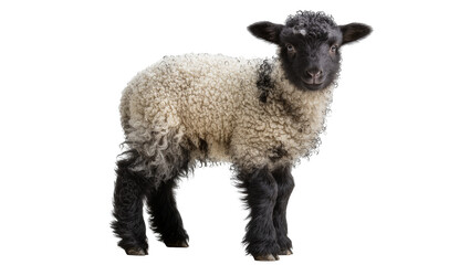 Black and white fluffy lamb standing © Andrei