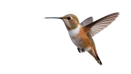 Rufous hummingbird in flight with wings spread © Andrei
