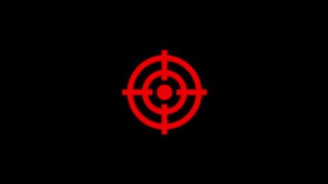 Red target reticle overlay on black background, for gaming and ui