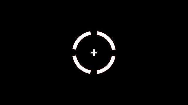 Minimalist white crosshair target overlay on black background