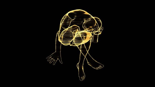 Abstract Holographic Human Figure Rotating 3D Loop Animation

A seamless looping 3D animation featuring an abstract human figure rendered in a holographic style. Slowly rotating on a black background.