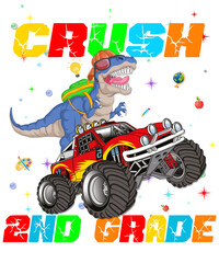 Crushing Second Grade dinosaur driving monster truck back to school illustration © Totu Tayo
