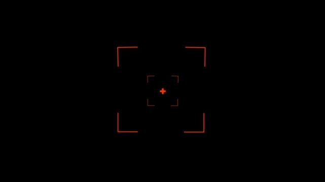 Minimalist HUD target reticle viewfinder interface element for digital technology gaming military surveillance and professional video editing projects.
