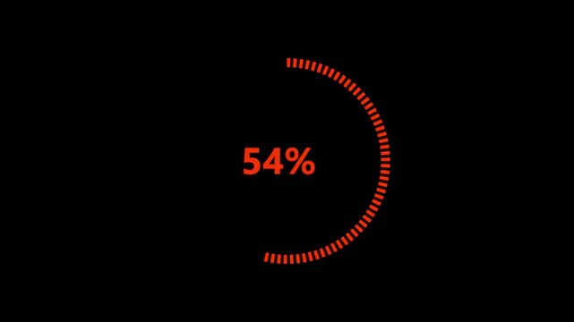 Circular progress bar showing ninety eight percent loading status for digital user interface dashboard technology and website design.

