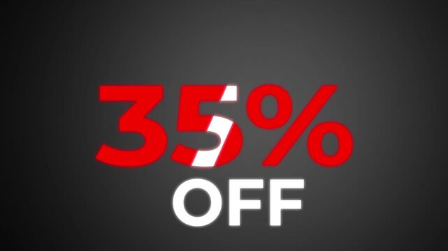 35% Off Sale - Black Friday.Black Friday 35 Percent Off Sale icon animated on black background.Ideal for shopping ads, social media story designs, ecommerce marketing, and seasonal sales campaigns.