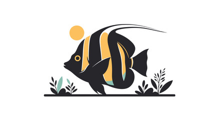 Colorful fish swimming near ocean floor with plants © Ritu