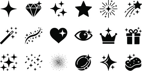 Black fantasy and magic icons set © MD Hasan