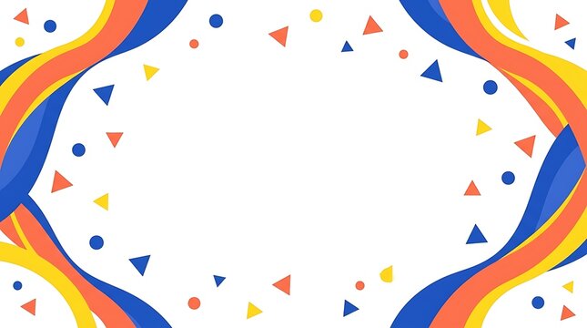 Vibrant confetti and ribbon border design