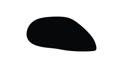 Irregular pebble shape black silhouette on white background © MdRakib