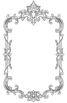 Luxury Rococo Ornamental Scrollwork Border and Frame