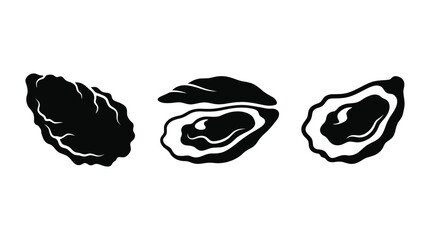 Oyster Shells In Black Silhouette oysters shell © MdRakib