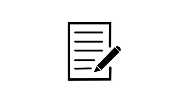 Document Edit Icon Animation for File Editing and Writing