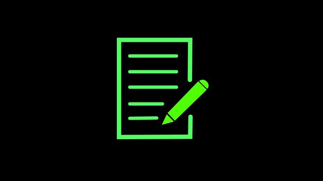 Document Edit Icon Animation for File Editing and Writing