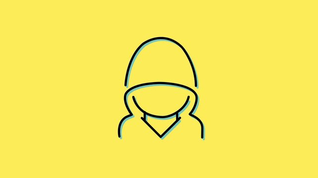 Animated Cyber Security Hacker Icon with Alpha Channel