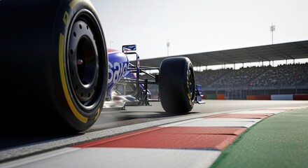 Obraz premium Racing car on the track speeding.