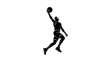 Basketball Player Slam Dunk Vector Illustration © wdflm