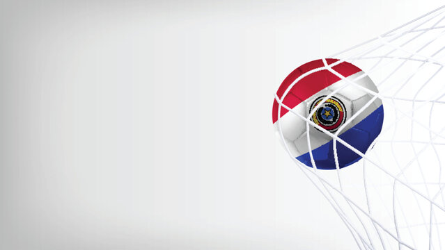 Goal Moment of Football Match with Flag of PARAGUAY in Ball
