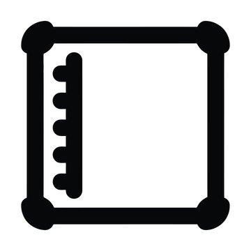 Simple square icon with side tabs representing a document or organized file folder for digital interface navigation and information management