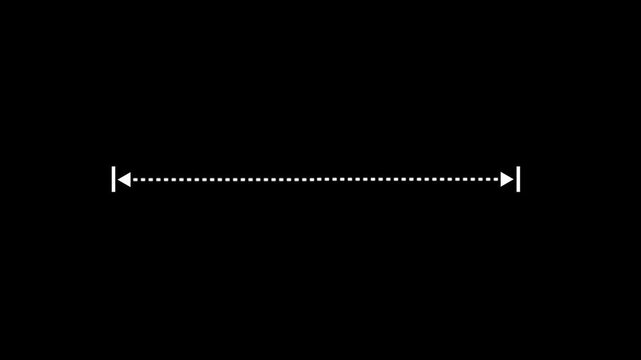 Animated White Dotted Arrow Line Measuring Distance on a Transparent Alpha Channel Background