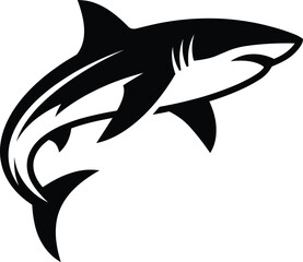 Fototapeta premium Stylized Shark Silhouette Illustration Representing Ocean Predator and Marine Wildlife Concept