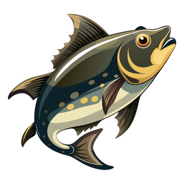 Illustration of halibut isolated on white background