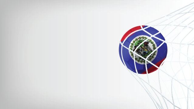 Goal Moment of Football Match with Flag of BELIZE in Ball