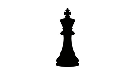 Chess king silhouette against a white background simple monochrome design © MD
