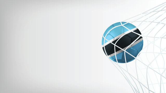 Goal Moment of Football Match with Flag of BOTSWANA in Ball