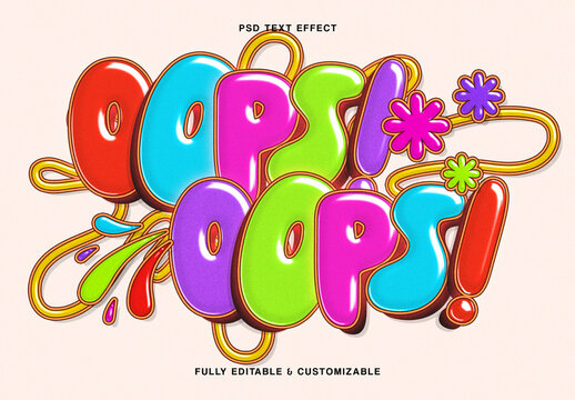 Colorful Bubble Text Effect
