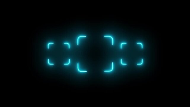 Abstract neon glowing line frame, animated moving led light screen box projection 3d rendering, empty blank space vertical presentation design background, futuristic laser sprectrum backdrop