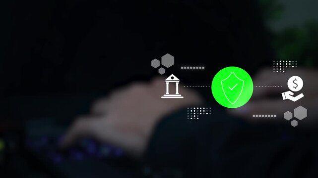 Secure financial transaction concept with digital payment protection interface, representing banking security, payment authorization, fraud prevention, online finance, digital trust, cybersecurity.