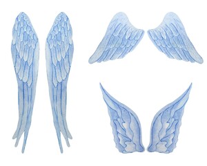 Obraz premium Angel Wings Watercolor Elements Set