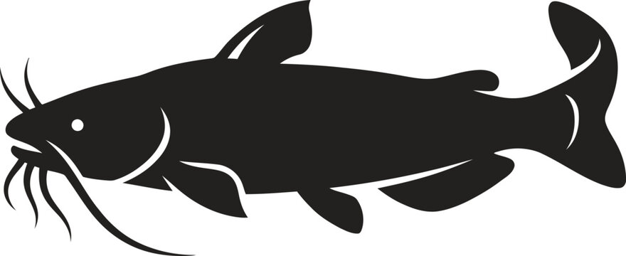 Black catfish silhouette graphic