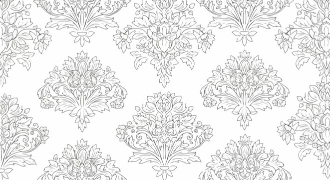 Vintage teal ornament pattern with floral symmetry