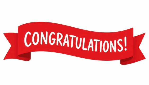 Red Congratulations Banner with White Text