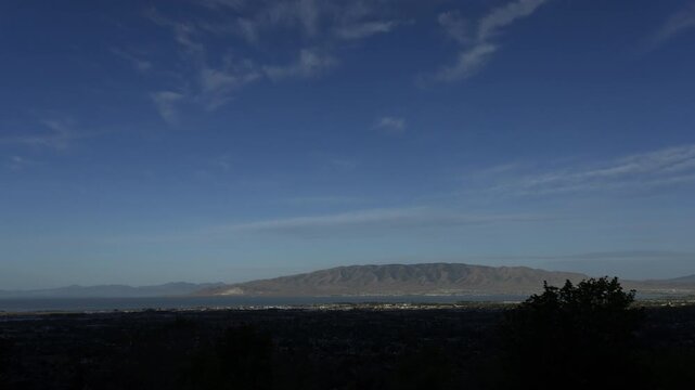 A timelapse of the beginning of a day, overlooking Utah Valley and Utah Lake, Cedar Hills, UT