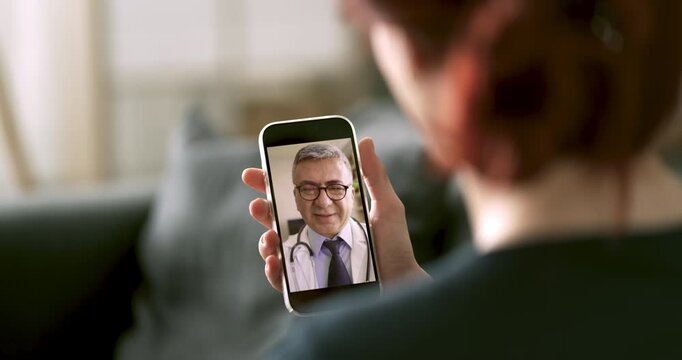 Telemedicine video call between doctor and patient