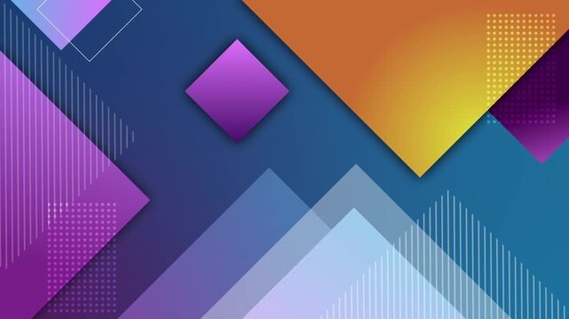 Abstract geometric background with layered paper-like shapes gradients and diagonal lines animation