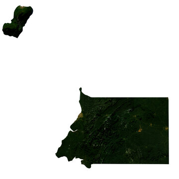 EQUATORIAL GUINEA Geological Map with Hillshade Relief, High Resolution Terrain PNG
