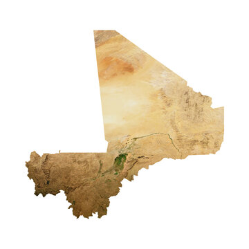 MALI Geological Map with Hillshade Relief, High Resolution Terrain PNG