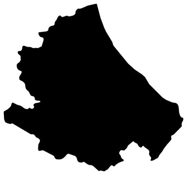 A contour map of Abruzzo. Italian region silhouette