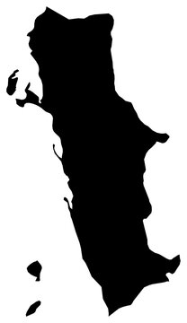 A contour map of Al Hudaydah. Yemeni governorate silhouette