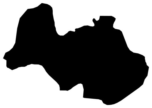A contour map of Al Bayda. Yemeni governorate silhouette