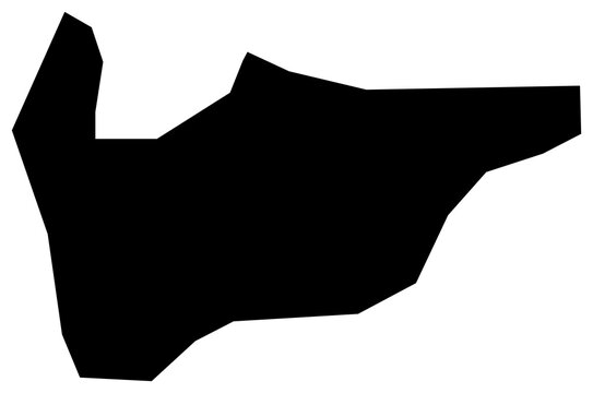 A contour map of Brcko District. Bosnia and Herzegovina administrative division silhouette