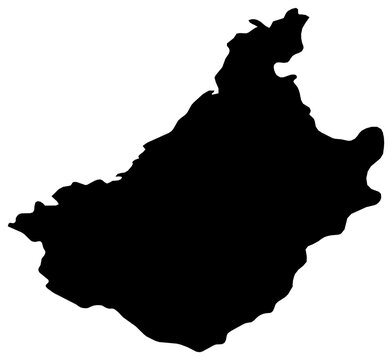 A contour map of Chagang. North Korean province-level division silhouette