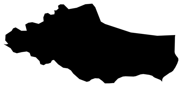 A contour map of Dobrich. Bulgarian province silhouette